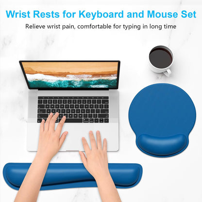 Dapesuom Keyboard Wrist Rest and Mouse Pad with Wrist Support, Cute Memory Foam Cushion for Keyboard and Mouse Set, Ergonomic Desktop Pad Rests with Non Slip Base for Easy Typing & Pain Relief, Pink