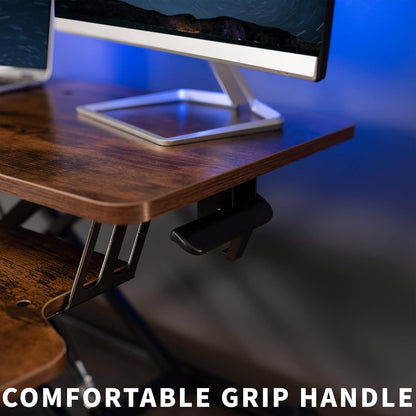 VIVO 26 inch Desk Converter, K Series, Height Adjustable Sit to Stand Riser, Dual Monitor and Laptop Workstation with Keyboard Tray, Black, DESK-V026KB