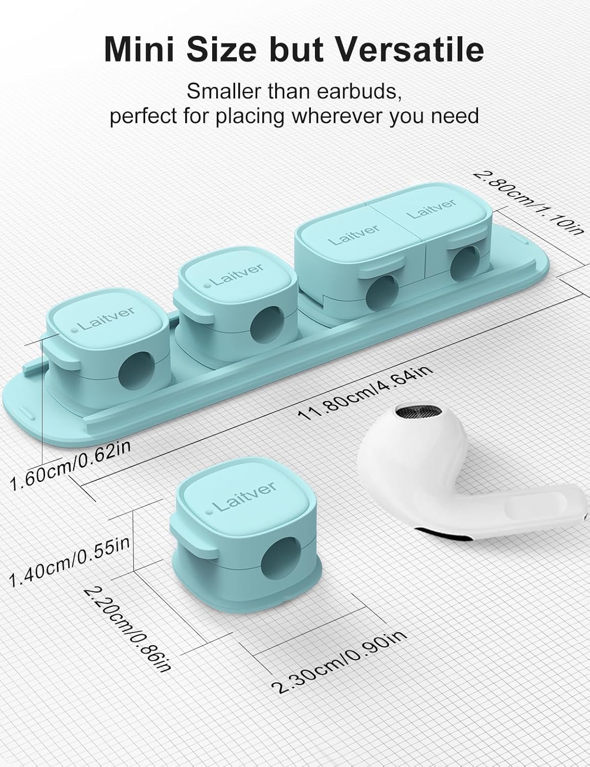 6 Pack Magnetic Cable Clips [1s Open/Lock], Laitver Cord Organizer Holder Strong Adhesive Desk Cable Management- Organize Charging Cords Neatly for Home, Office, Car,Desk, Nightstand