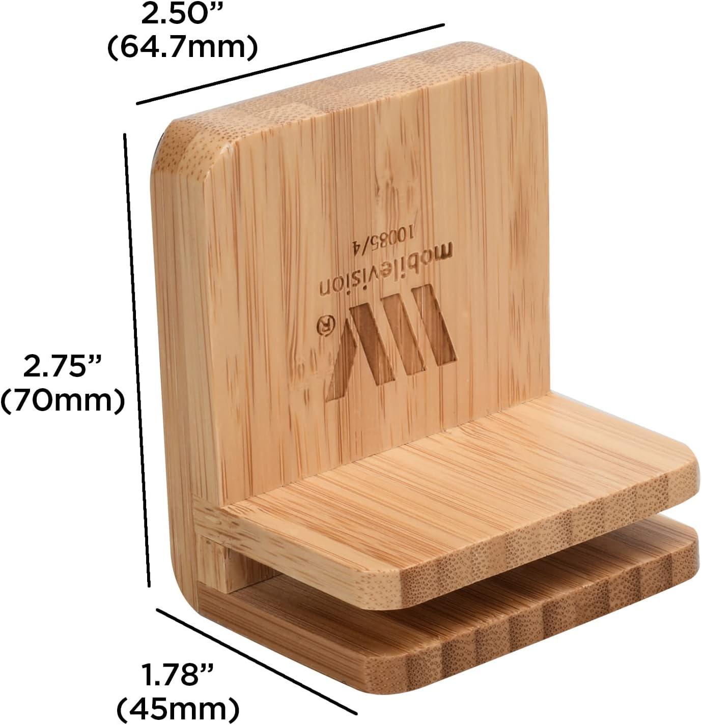 MobileVision Bamboo Charging Station & Multi Device Organizer Slim Version for Smartphones, Tablets, and Laptops