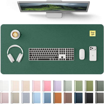 YSAGi Leather Desk Protector, Office Mat, Large Mouse Mat, Non-Slip PU Leather Blotter, Laptop Pad, Waterproof Writing Pad for Office and Home (Light Pink, 23.6" x 13.8") - Colors B