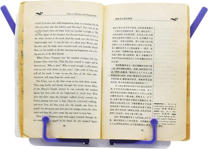 Maydahui Mini Desktop Book Stand Portable Foldable Lightweight Book Rest for Music Score Cookbook Tablet (Max Size 12 X 6 Inches) Ergonomic Reading Posture