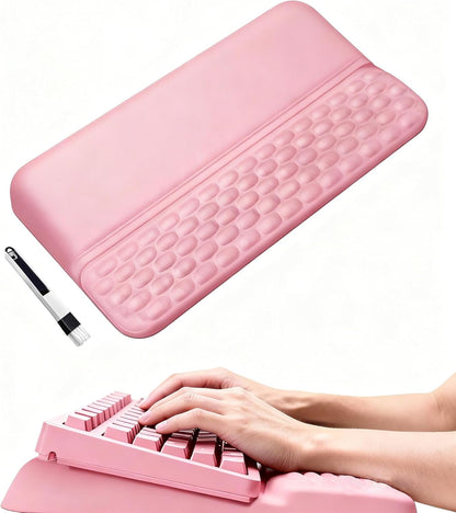 Wrist Rest for Keyboard, Ergonomic Keyboard Stand with Wrist Rest, Soft Memory Foam Wrist pad with Non-Slip Base & Dust Brush, Comfort for Office, Work, Gaming- Black
