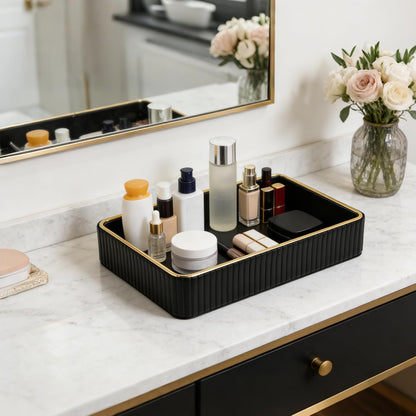 PU Leather Valet Tray,Desk Organizer Tray Nightstand Organizer Trinket Dish Storage Key Bowl Decorative Trays for Phone Wallet Jewelry Watch,Bathroom Bedroom Perfume Vanity Trays,Cream White