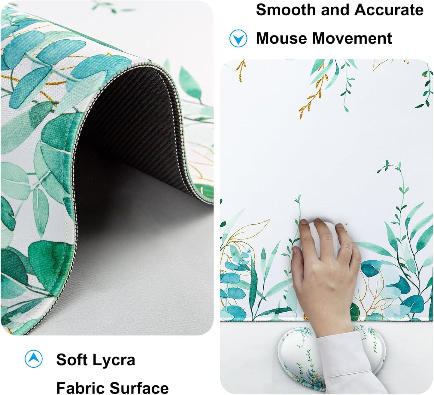 Keyboard Wrist Rest + Mouse Pad with Wrist Support + Desk Mat + Coaster 4 in 1 Set, XXL Large Gaming Mousepad Cute Ergonomic Mouse Pads for Desk Computer Laptop Office Decor-Beach