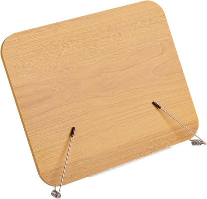 Honagu Desk Book Stand, Reading Rest Holder, Angle Adjustable for Textbooks, Documents, Cookbooks, Music Books, Tablets, Recipes (Yellow Wood)
