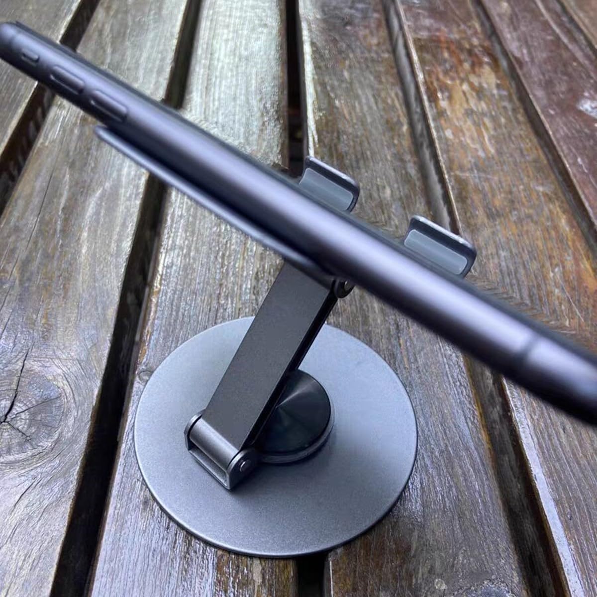 Folding Adjustable Rotating Universal Aluminum Phone Stand Grey