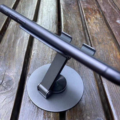 Folding Adjustable Rotating Universal Aluminum Phone Stand Grey