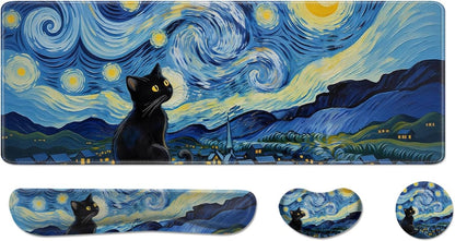 Desk Pad and Keyboard Wrist Rest, Large Mouse Pad + Keyboard Pad+Mouse Wrist Support, Non-Slip Desk Mat Protector for Office, Home 31.5×11.8 Inches Anime Dragon