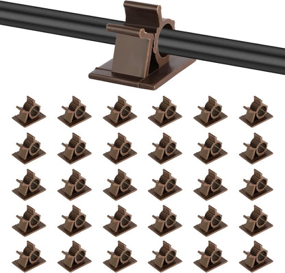 Viaky 30 Pcs Black Clips Self Adhesive Backed Nylon Wire Adjustable Cable Clips Adhesive Cable Management Drop Wire Holder