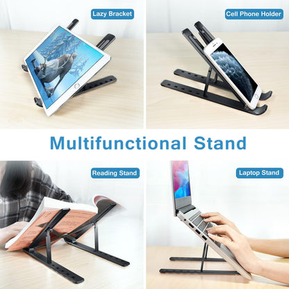 ivoler Laptop Stand, Laptop Holder Riser Computer Tablet Stand, 6 Angles Adjustable Aluminum Ergonomic Foldable Portable Desktop Holder Compatible with 10-15.6” MacBook,iPad, HP, Dell, Lenovo Silver