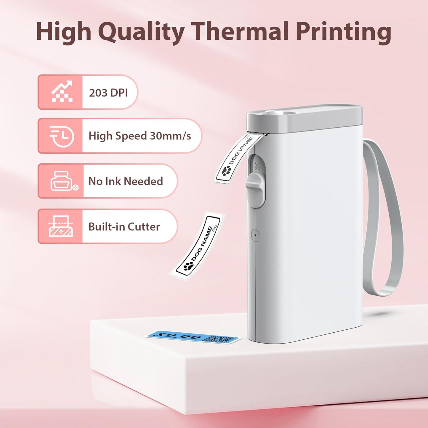 P21 Label Maker Machine with Tape, Bluetooth Label Printer Thermal Mini Label Makers with Built-in Cutter and Multiple Templates, Portable Printers for School, Office, Home Use (Green)