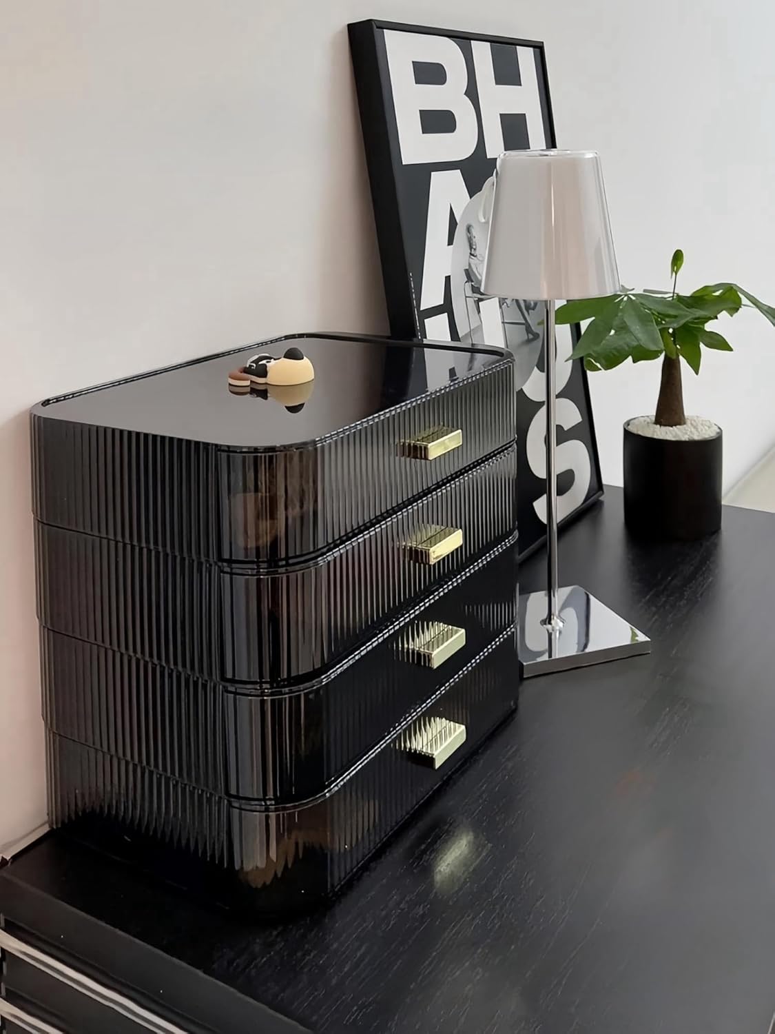 Stackable Cosmetics Organizer Drawers, Bathroom Vanity Makeup Organizers and Storage, Ideal for Desk and Dresser Countertops, Great for Palette, Skincare, Lipsticks, Nail Care. Green