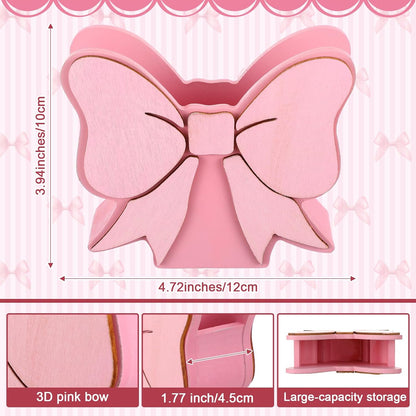 Tenceur Pink Pen Holder for Desk Large Capacity Pink Bow Pencil Holder Coquette School Supplies Set Desk Organizer Cute Bow Office Decor Makeup Brush Holders Funny Back to School Gift for Women