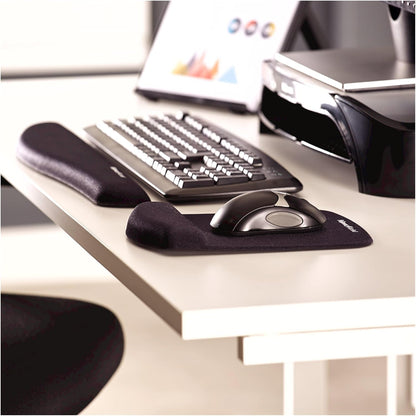 Fellowes PlushTouch Foam Keyboard Wrist Rest with MICROBAN - Black (9252101)