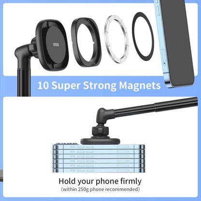 VRIG Magnetic Wireless Charger Phone Stand 360°Rotation Desktop Phone Holder Adjustable Cell Phone Stand for iPhone 17/17pro/16/15/14/13 Series Foldable Wireless Charging Station for Android/AirPod