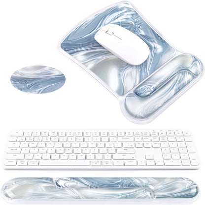 Ospelelf Mouse Pad with Wrist Rest and Ergonomic Gel Keyboard Hand Wrist, Support for Typing Gaming, Relieve Wrist Pain, Cool & Easy to Clean, for Office, Programmer, Home Computer Use, Pink