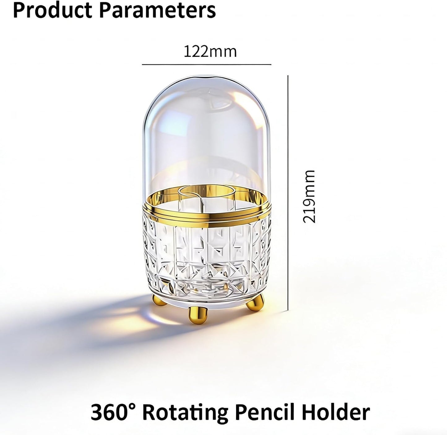 GOTOBA Dark Green Pen Pencil Holder for Desk, 360° Rotating Pen Organizer, Green Office Supplies, Cute Pen Holder, 6-Compartment Pencil Holder Rotating