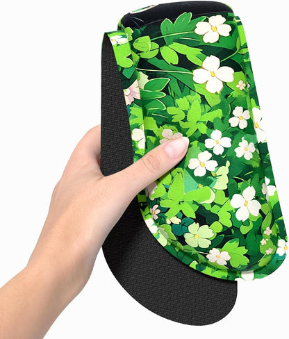 Dapesuom Enlarge Keyboard Wrist Rest, Memory Foam Wrist Cushion for Desk Mats Support, Cute Pain Relief Keyboard Mouse Pad Rests Set with Non-Slip Base for Gaming Laptop Office Computer, Green Leaf