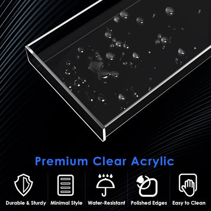 MaxGear Acrylic Vanity Tray, Clear Bathroom Storage Tray for Countertop, Toilet Tank, and Bathtub – Perfect Organizer for Perfume, Soap, Towels, Tissue, Candles, and Plants, 11.8 × 5 × 1.2 Inches