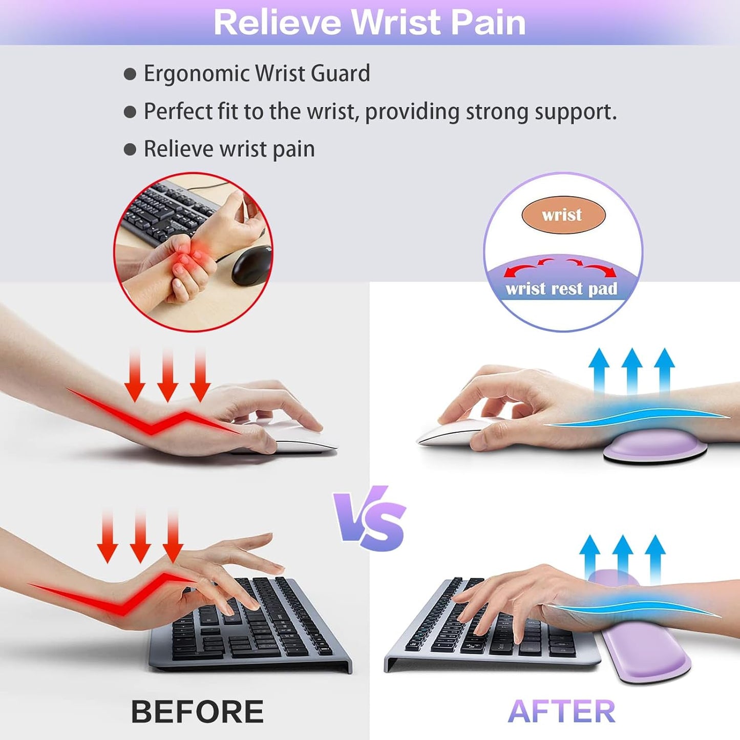 Desk Mat, Large Gaming Mouse Pad with Wrist Rest, 4in1 XXL Mousepad+Keyboard Wrist Rest+Mouse Pad Wrist Support+Cup Coaster Set Ergonomic Floral Computer Desk Arm Wrist for Decor Home Office Women