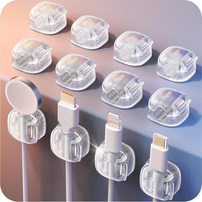 Cable Clips,8 Pack Cord Holder Cord Organizer [1s Lock & Strongest Adhesive] Spring Cord Clips Phone Charger Wire Desk Cable Management Nightstand Home Office School Decor Women Cute Desk Accessories