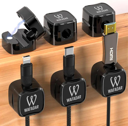 6 Pcs Magnetic Cable Clips, Office Desk Accessories, Cord Organizer Holder, Cable Management Holder, Phone Charger Cord, Wire Clips, Magnetic Cord Organizer, Adhesive Cable Holder