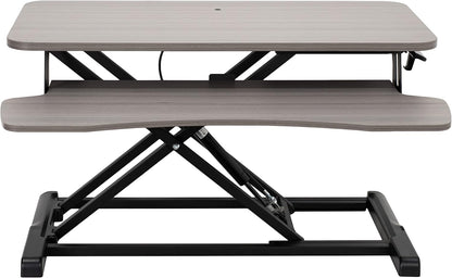 VIVO 26 inch Desk Converter, K Series, Height Adjustable Sit to Stand Riser, Dual Monitor and Laptop Workstation with Keyboard Tray, Black, DESK-V026KB