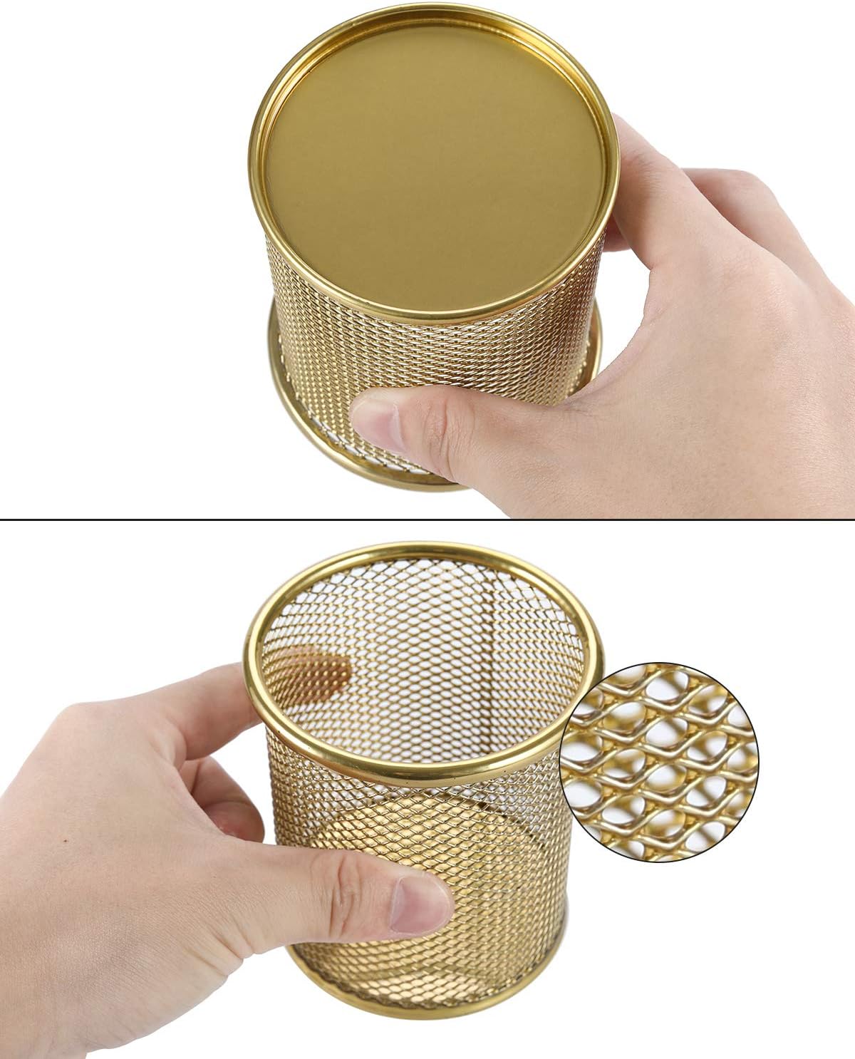 EasyPAG Pencil Holder for Desk, 2 Pack Metal Pen Organizer, Mesh Pencil Cup Organizer for Home, Office, Classroom, School, Black