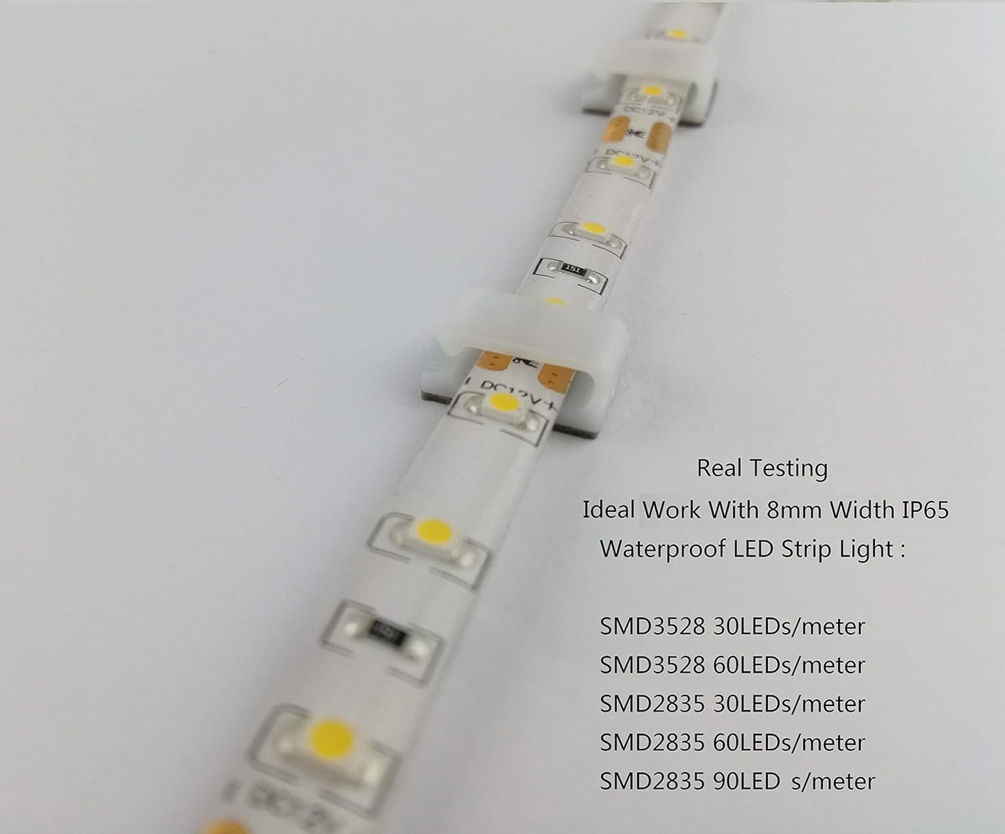 Threetwofour 100 Pack Double Installation LED Strip Light Mounting Bracket Self Adhesive LED Clips Only use for Width 8-10mm/0.31-0.39in Height<2.8mm/0.11in Indoor LED Strip Light with 102PCS Screws