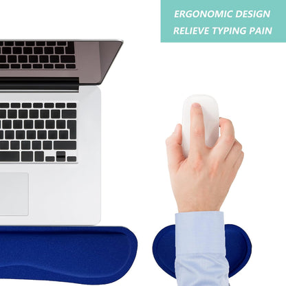 Keyboard Wrist Rest Mouse Wrist Support Set, Memory Foam Wrist Rest Pad for Computer Laptop Keyboard Mouse, Ergonomic Wrist Cushion Support for Typing Pain Relief, Gaming Home Office, Purple