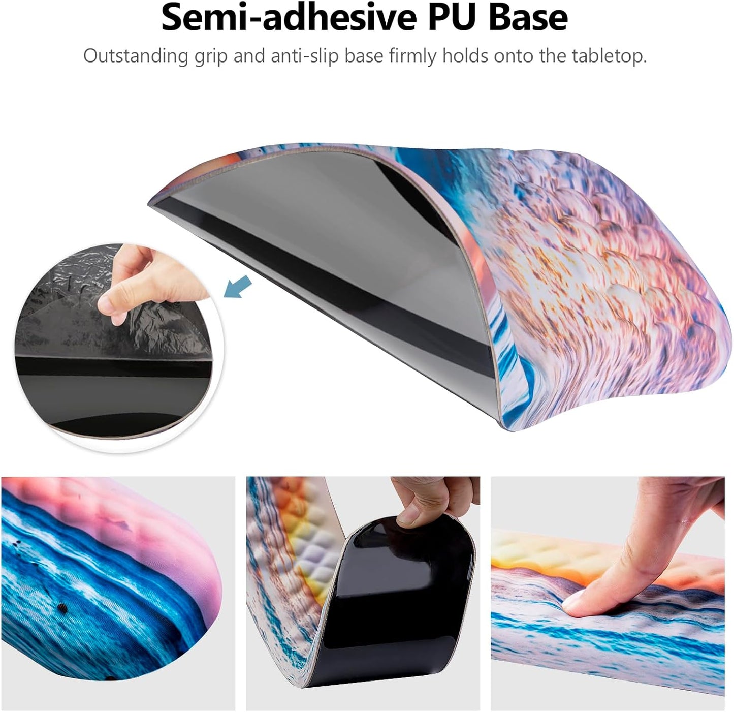 Mouse Pad Wrist Support, Laokiiy 2 in1 Keyboard Wrist Rest+ Ergonomic Mouse Pad, Non-Slip Wrist Rest for Computer Keyboard, Made Easy Typing & Relieve Wrist Pain（Banana Leaf Green）