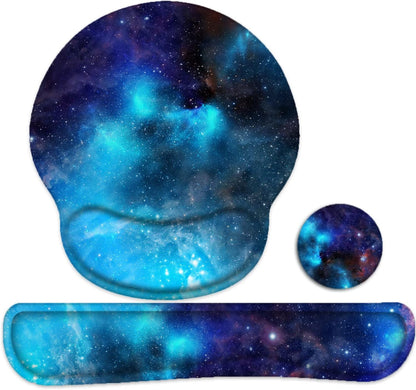 LATEEFAH Mouse Pad with Wrist Rest, 3-in-1 Gaming Mouse Pad, Keyboard Wrist Rest, Ergonomic Memory Foam Mousepad with Wrist Support for Computer Keyboard