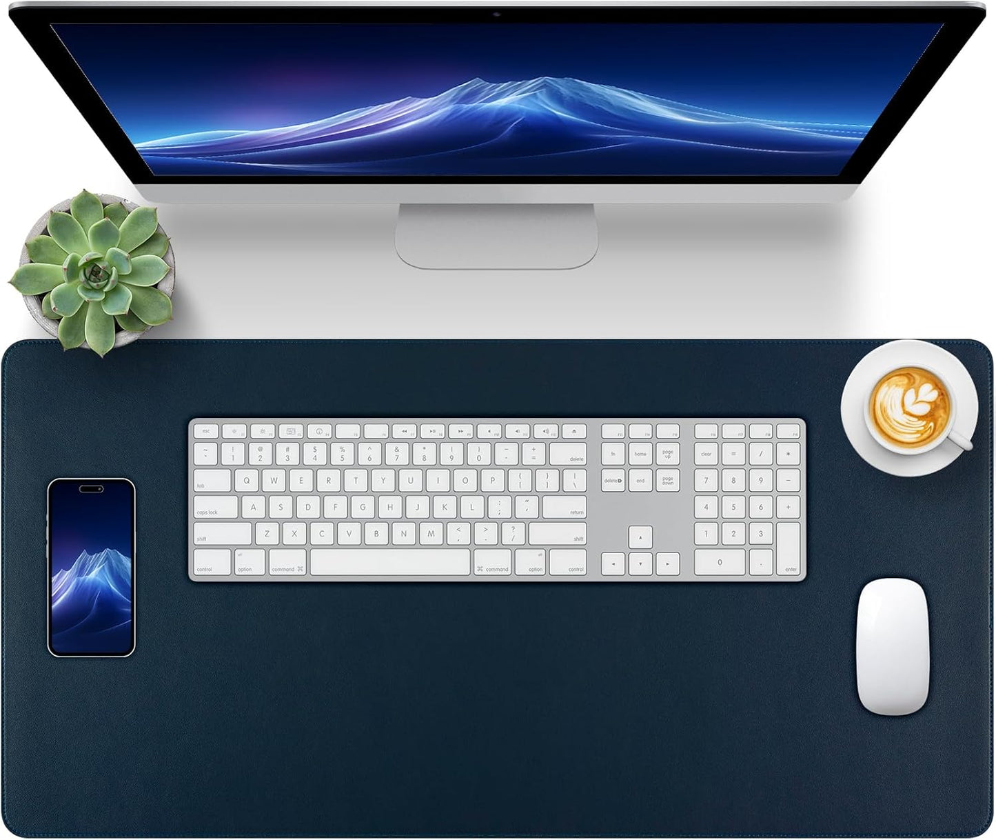 Green Desk Pad and Keyboard Wrist Rest, 3in1 Mousepad + Keyboard Wrist Rest+Mouse Wrist Rest for Home Office Table Computer Cover. (31.5×15.7,Green)