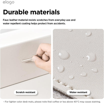 elago Smart Magnetic Desk Mat Folio Board Compatible with All Magnetic Products Clean Organized Desk for Office and Home (Microfiber Leather-Stone)