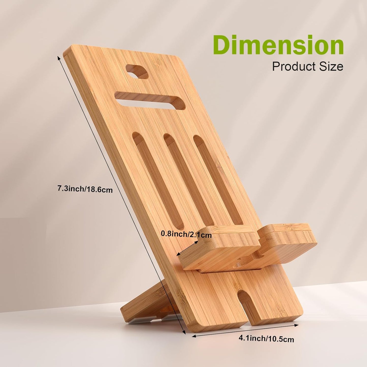 Pezin & Hulin Cell Phone Tablet Stand, Bamboo Wooden Smart Phone Desktop Charging Dock Holder Compatible with Pad, 8 Plus X XS Max XR, All Android Cellphone, Tablet - 1 Pack