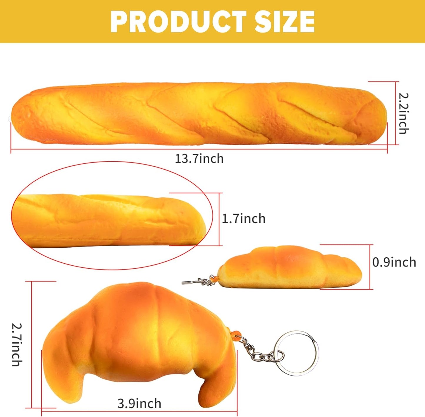 Soft Toast Bread Baguette Shape Anti-Skid Keyboard Wrist Rest Support for Office,Computer,Laptop& Mac,Slow Bounces Back Foam for Easy Typing & Pain Relief