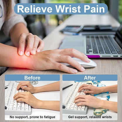 Gel Wrist Rest and Cloud Mouse Pad Support for Keyboard and Mouse - Ergonomic Pink Keyboard Wrist Pad Set for Typing Pain Relief/Computer/Laptop/Gaming/Home/Office (Cloud Shape, Gradient Blue Pink)