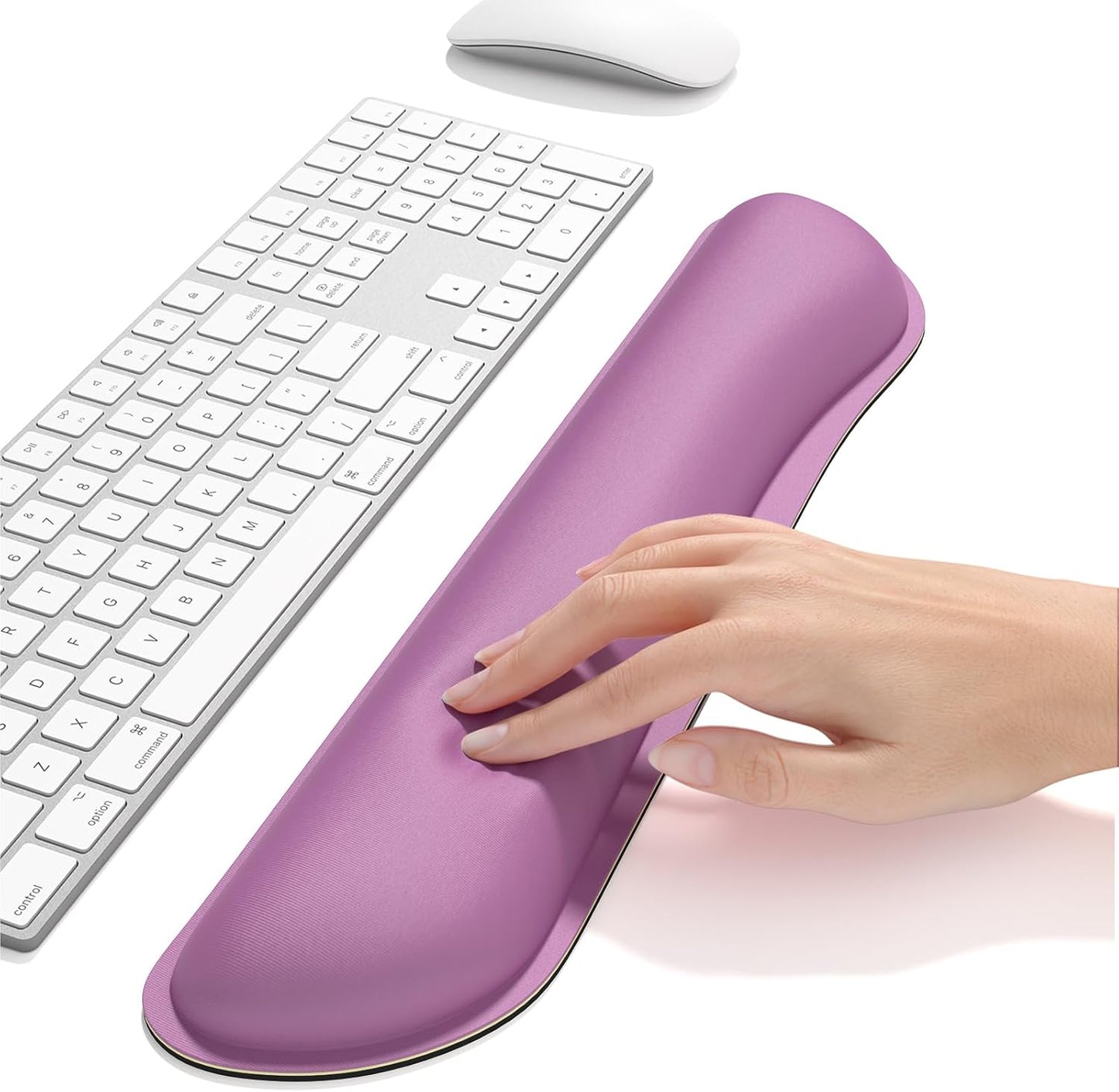 Dapesuom Enlarge Keyboard Wrist Rest, Cute Memory Foam Keyboard Wrist Cushion for Computer Desk Mats Support, Typing Pain Relief Ergonomic Mouse Pad Rests with Non-Slip Base for Gaming, Laptop, Purple