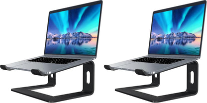 SOUNDANCE Laptop Stand, Aluminum Computer Riser, Ergonomic Laptops Elevator for Desk, Metal Holder Compatible with 10 to 15.6 Inches Notebook Computer, Silver