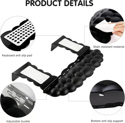 Ergonomic Keyboard Wrist Rest,Adjustable Tilt Stand Combo,Pink Acrylic Cloud Comfort Wrist Support, Customizable Width Riser for Home,Office Desk - Portable Comfortable Typing (Pink)