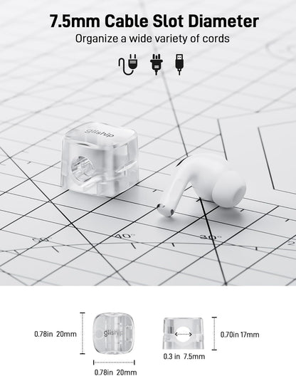 6-Pack Magnetic Cable Clips - Cell Phone Cord Holder for Nightstand, Mini Cube Cord Holder with 6 Extra Strong Adhesive Pads, USB Cable Magnetic Clip for Office Desk Home