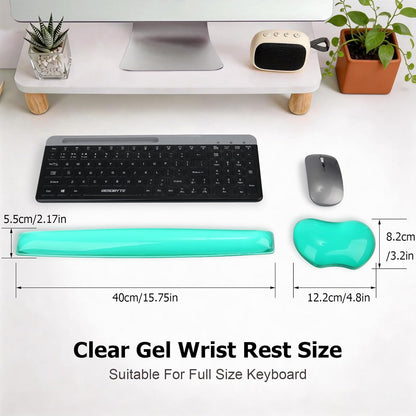 Gel Keyboard Wrist Rest Set Plus - ABRONDA Keyboard & Mouse Wrist Support Pad Office, Computer, Laptop, Mac - Durable, Comfortable and Pain Relief- Black Set