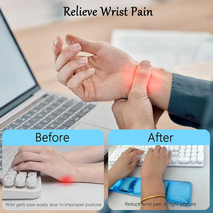 Gel Wrist Rest for Keyboard and Mouse Square Blue Plaid Clear Keyboard Wrist Rest Transparent Ergonomic Cute Checkered Mouse Wrist Pad Silicone Non-Slip Support for Computer Laptop Gaming Home Office
