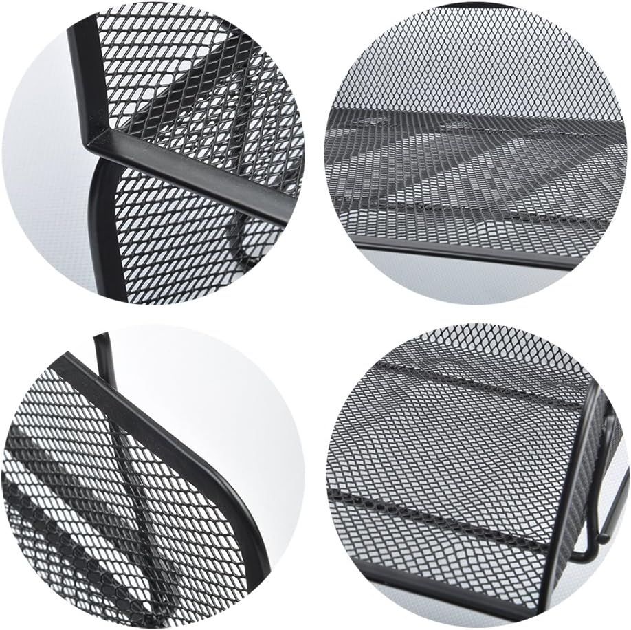 EASEPRES 2 Pack Stackable Desk Paper Tray, Metal Mesh Desktop Document Letter File Organizer for Office Home School, 13.5'' L x 9.75'' W x 5.5'' H, White