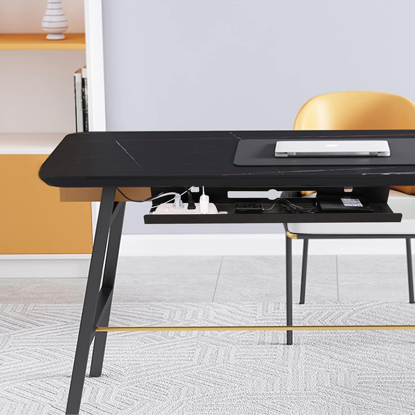 AIMEZO 31.5Inch Heavy Duty Steel Cable Management Tray - Under Desk Wire Management Organizer Computer Cord Raceway