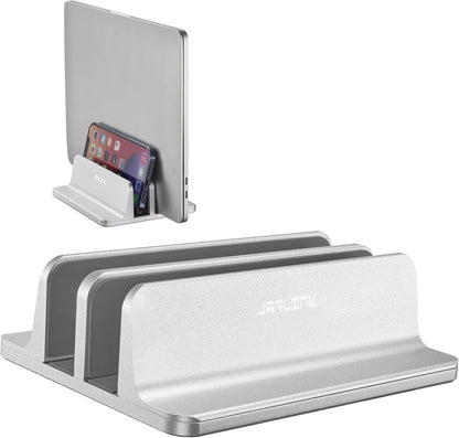 JARLINK Vertical Laptop Stand, Aluminum Laptop Holder Desktop Stand with Adjustable Dock Size (up to 17.3 inches) Compatible with All MacBook/Surface/Dell/Gaming Laptops (Silver)