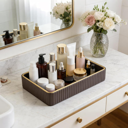 PU Leather Valet Tray,Desk Organizer Tray Nightstand Organizer Trinket Dish Storage Key Bowl Decorative Trays for Phone Wallet Jewelry Watch,Bathroom Bedroom Perfume Vanity Trays,Cream White