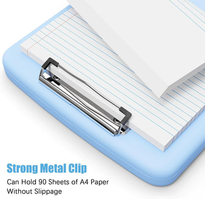Hongri Clipboard with Storage with Pen Holder, Folder Nursing Clip Board 8.5 x 11 Foilo-Side Opening, High Capacity, Light Weight for Teachers, Classroom. Size 14 x 9.6 x 1.2 in(Pink)