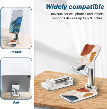 Desk Cell Phone Stand - Adjustable Angle-iPad Holder, Universal Compatible Phone Holder for Desk